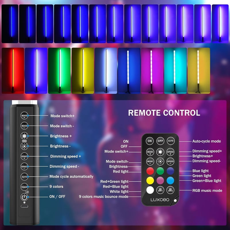 LED Video Lichtstab 85 cm mit ausziehbarem Stativ und Akku 5000 mAh