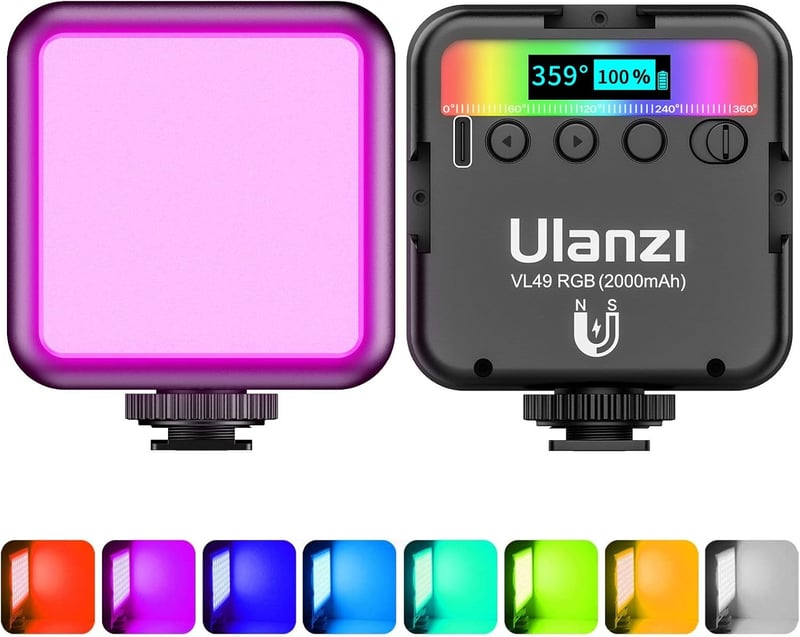 ULANZI VL49 RGB LED Videoleuchte für Foto- und Videoaufnahmen