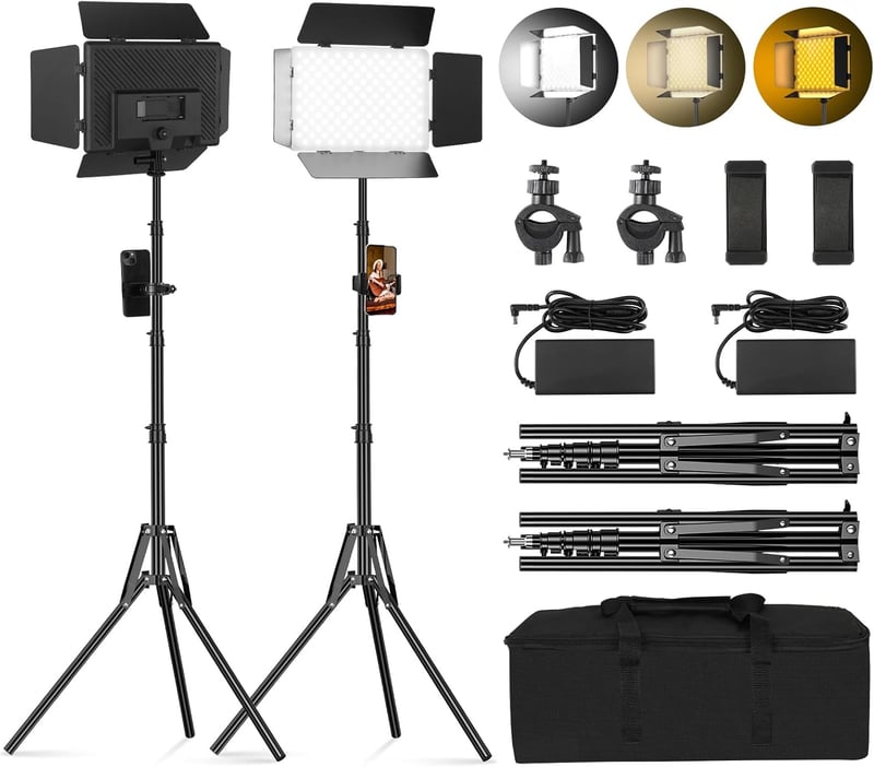 Soonpho 2-Pack LED Videoleuchte mit dimmbarem Licht für YouTube Streaming