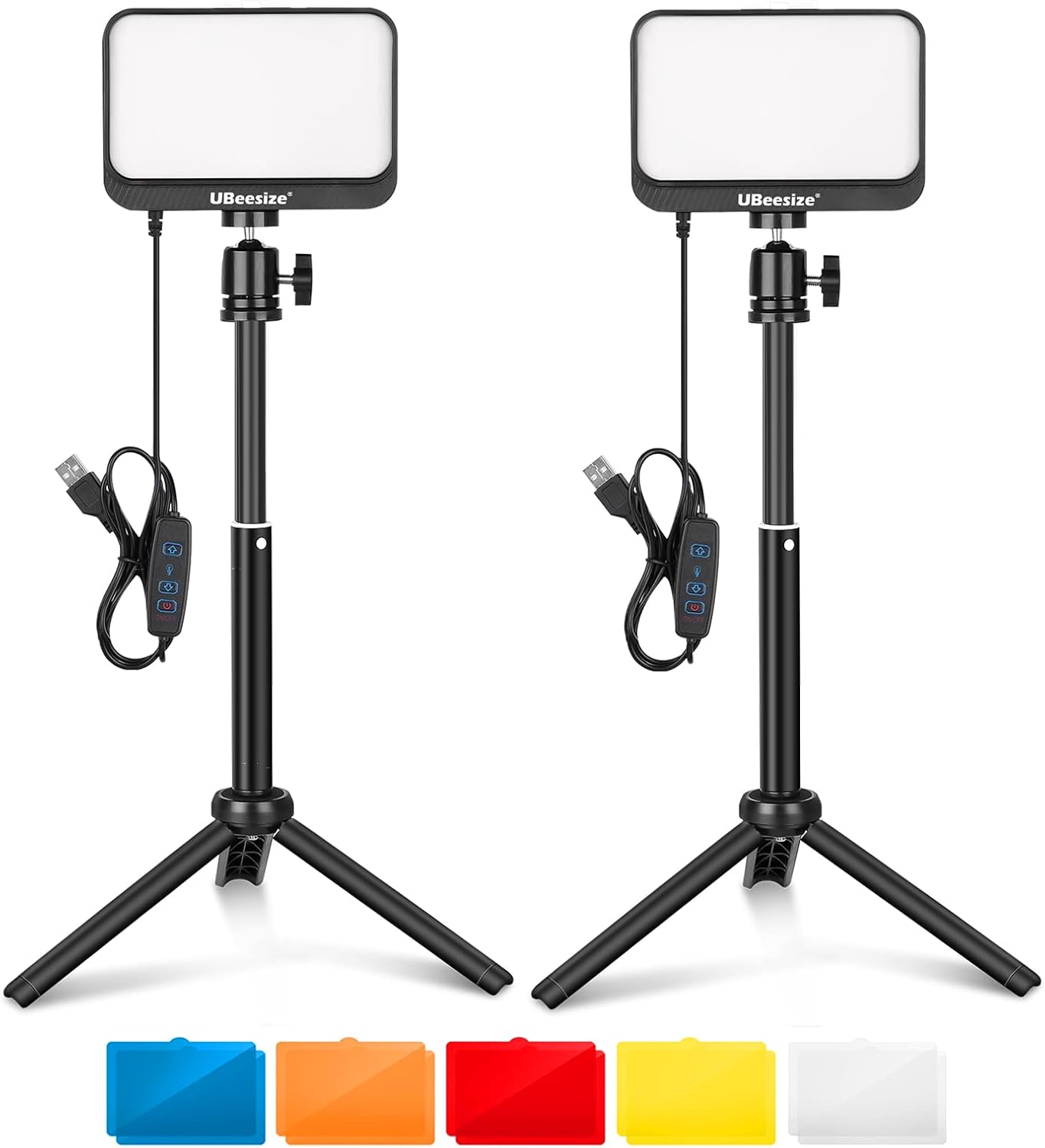LED Videolicht-Set mit dimmbarem Stativ für Videokonferenzen und Streaming
