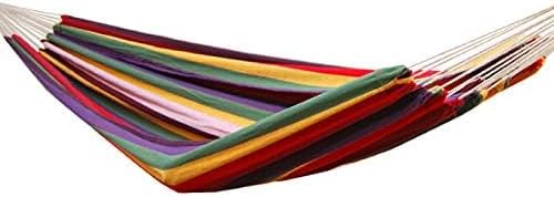 XXL Hängematte für 2 Personen – Regenbogen-Gestreift, 400x160cm, 150 kg Belastbarkeit, 100% Baumwolle
