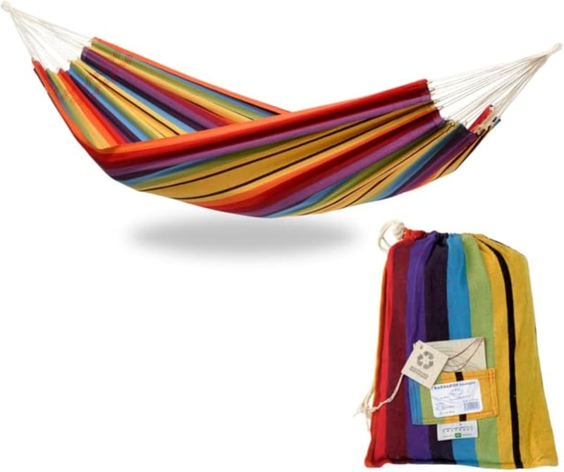 Handgefertigte Hängematte XL Barbados Rainbow für 1-2 Personen