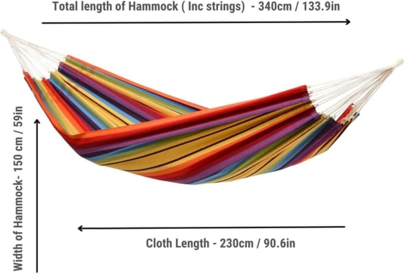 Handgefertigte Hängematte XL Barbados Rainbow für 1-2 Personen