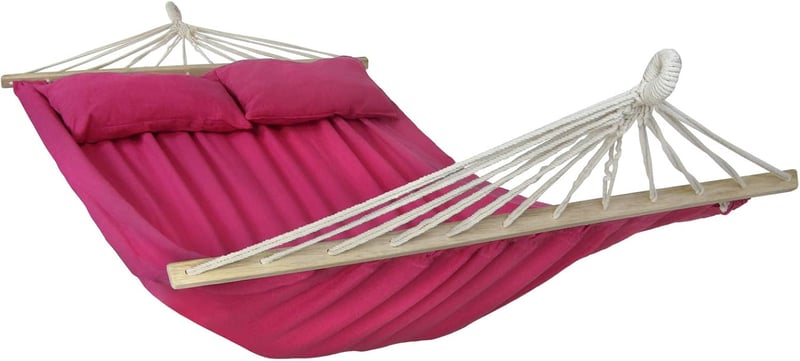 Doppelhängematte 240x150 cm für 2 Personen mit Kissen, Malve