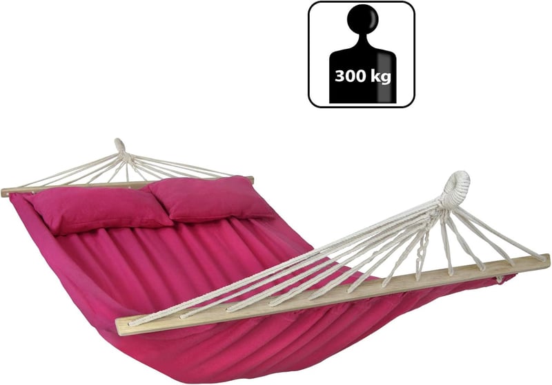 Doppelhängematte 240x150 cm für 2 Personen mit Kissen, Malve