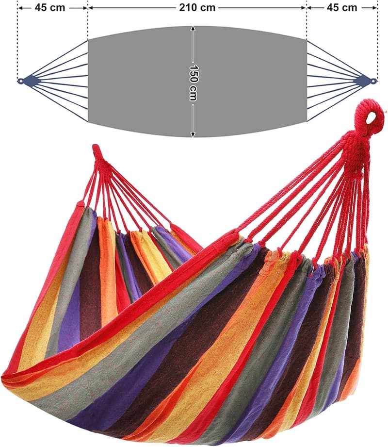 Mehrpersonen-Hängematte 210 x 150 cm, belastbar bis 300 kg, für Outdoor-Aktivitäten