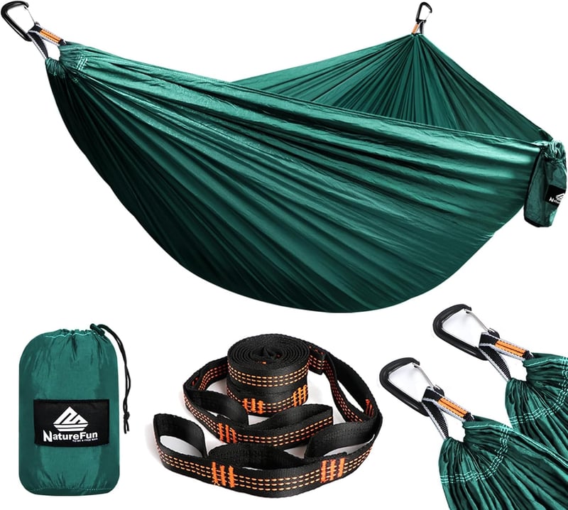 Ultraleichte Camping-Hängematte aus schnelltrocknendem Nylon, 300 kg Tragkraft