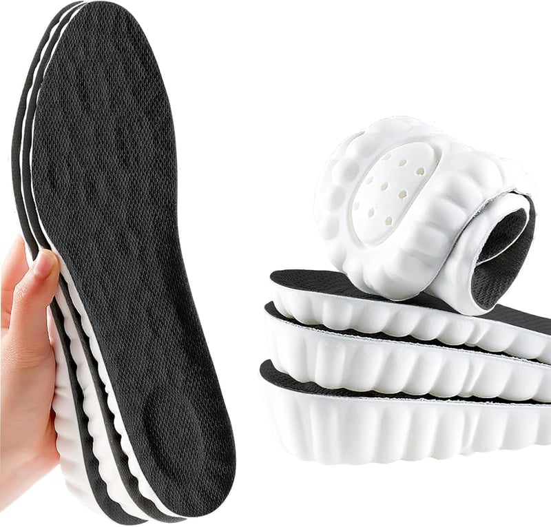 Höhenverstellbare Memory-Schaum-Einlegesohlen für Damen und Herren, atmungsaktiv, schwarz 2.5CM