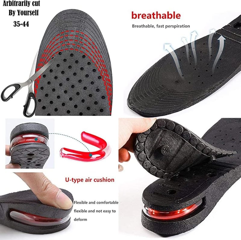 Verstellbare Einlegesohle für zusätzliche Höhe (3-9 cm) – Unisex Qualitäts-Pads