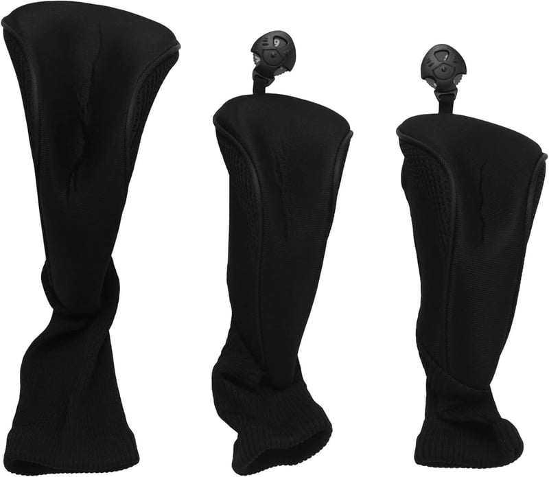 Golfschlägerabdeckungen für Hölzer, 3 Stück, nummeriert, schwarz, schützend