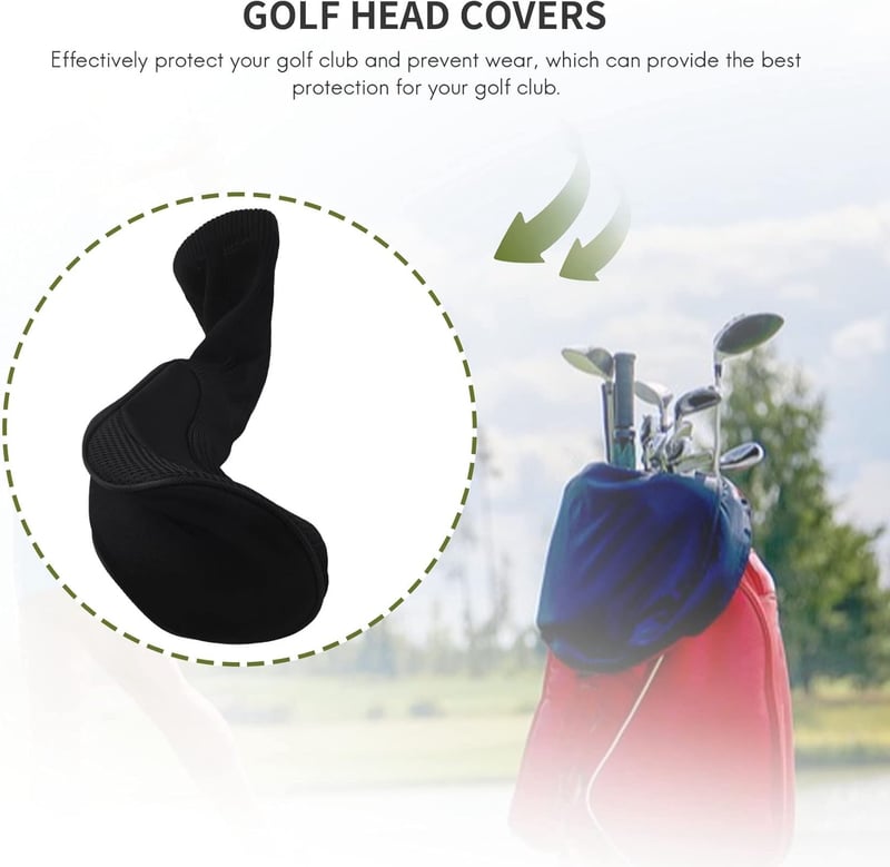 Golfschlägerabdeckungen für Hölzer, 3 Stück, nummeriert, schwarz, schützend
