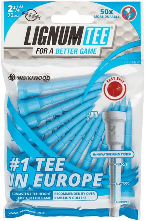 Longridge Golf Tees 72 mm – Blau, 12 Stück für Erwachsene
