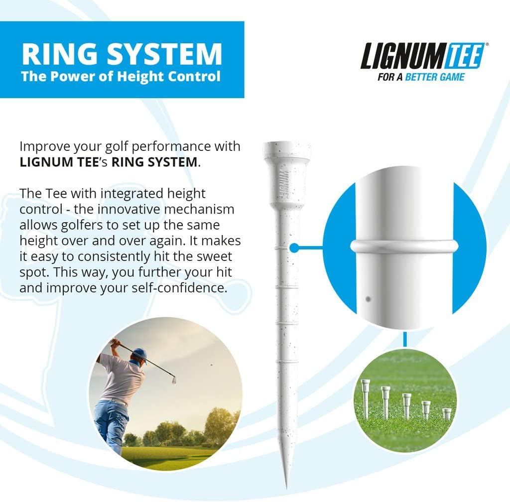 Longridge Golf Tees 72 mm – Blau, 12 Stück für Erwachsene
