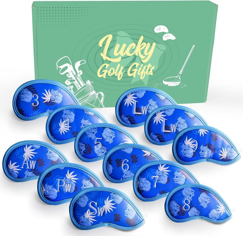 Golf Schlägerhaube aus Kunstleder – Set mit 12 in Rot, Blau und Schwarz für Herren und Damen