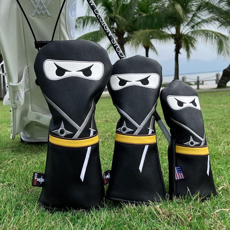 Ninja-Golfschlägerhaube aus Premium-Leder mit Magnetverschluss