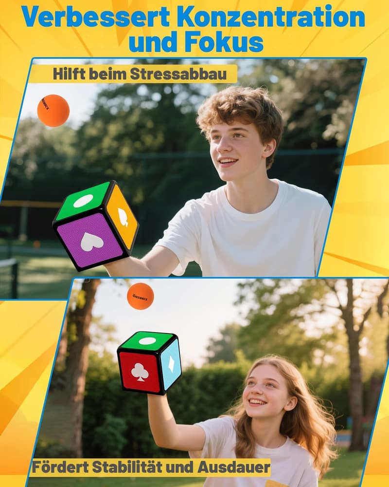 Bounce Cube Ballspiel für Erwachsene – Geschicklichkeitsspiel zur Stressreduzierung (schwarz)