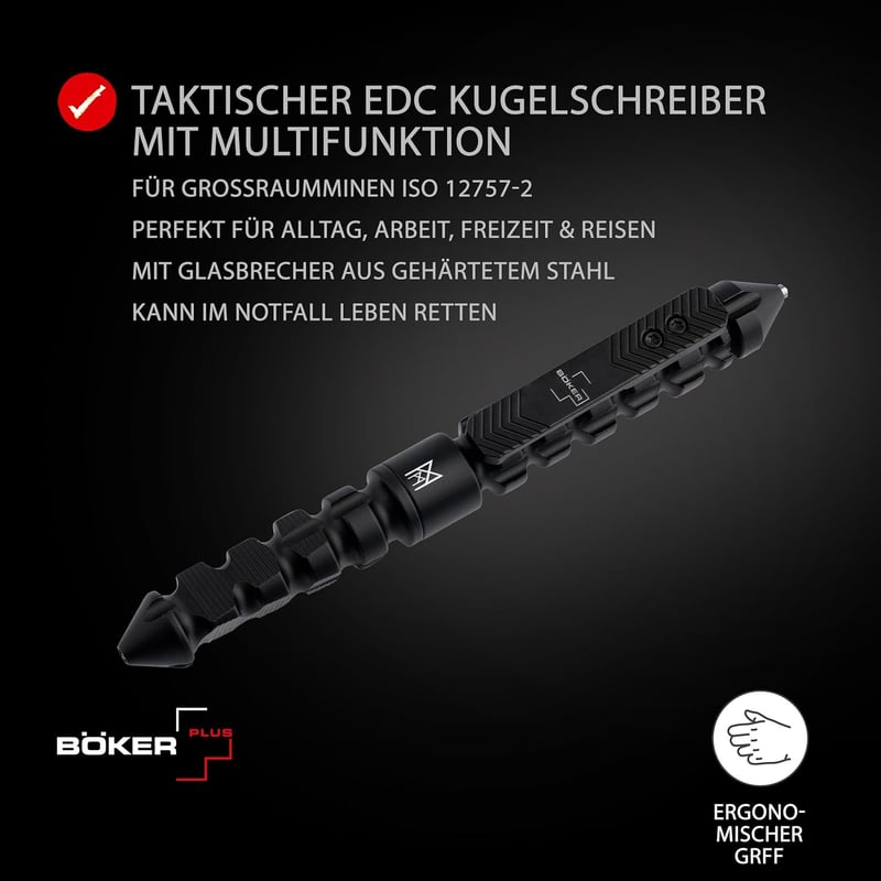 Taktischer Kugelschreiber zur Selbstverteidigung - BÖKER PLUS® Fat Box Pen