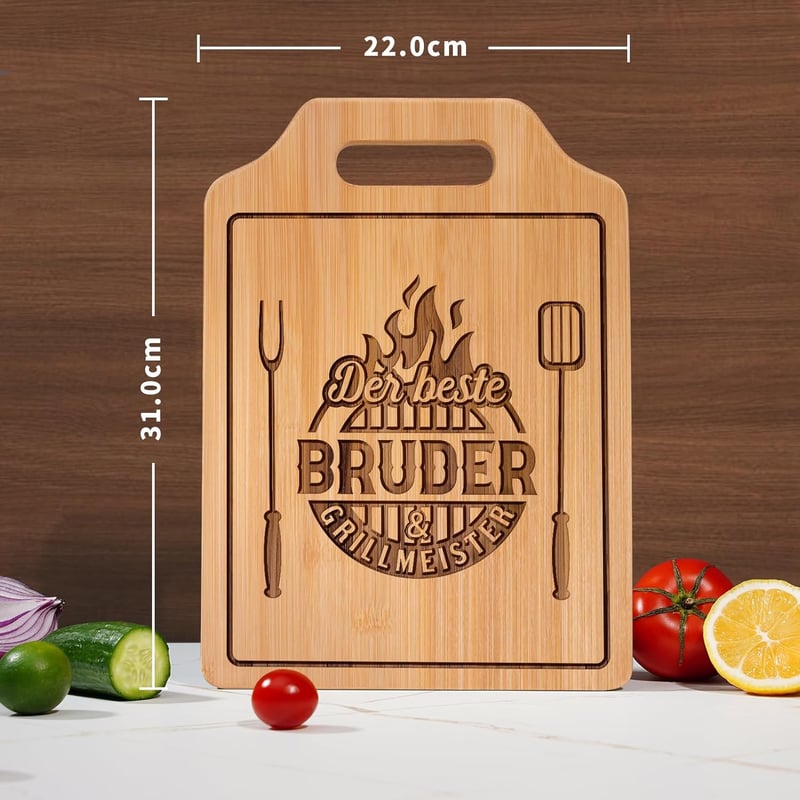 Personalisierte Bambus Schneidebrett Geschenke für Bruder zum Geburtstag