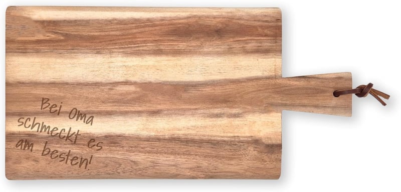 Personalisierte Akazienholz-Schneidebrett mit Gravur, 35x18cm