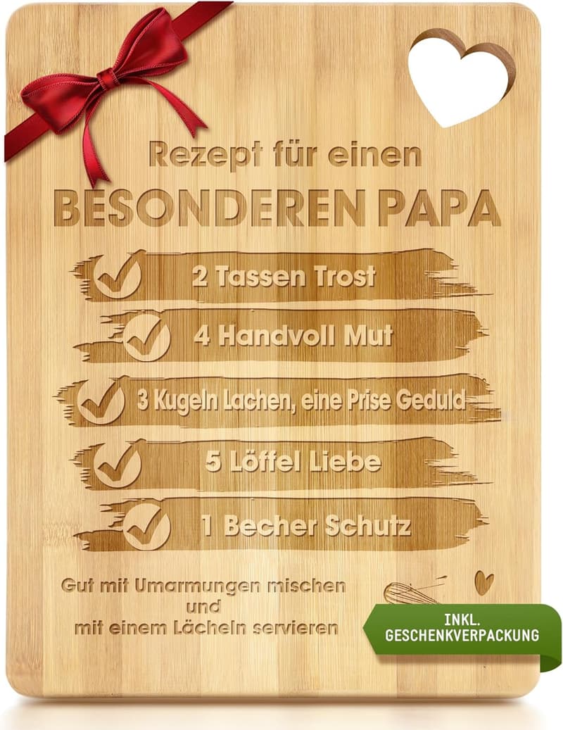 Personalisierte Bambus Schneidebrett für Papa zum Vatertag