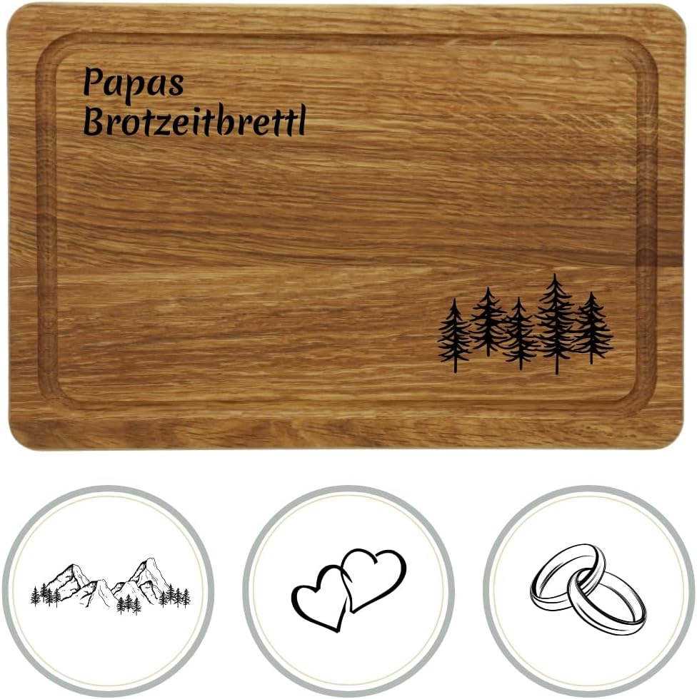 Personalisierte Holz-Schneidebrett von HOFMEISTER® für Männer - Hochzeits- und Geburtstagsgeschenk