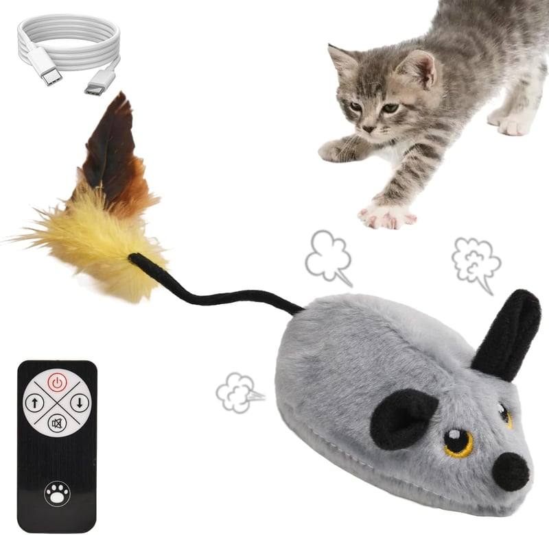 Interaktives Katzenspielzeug: Fernbedienungsspielzeug mit LED und Geräuschen