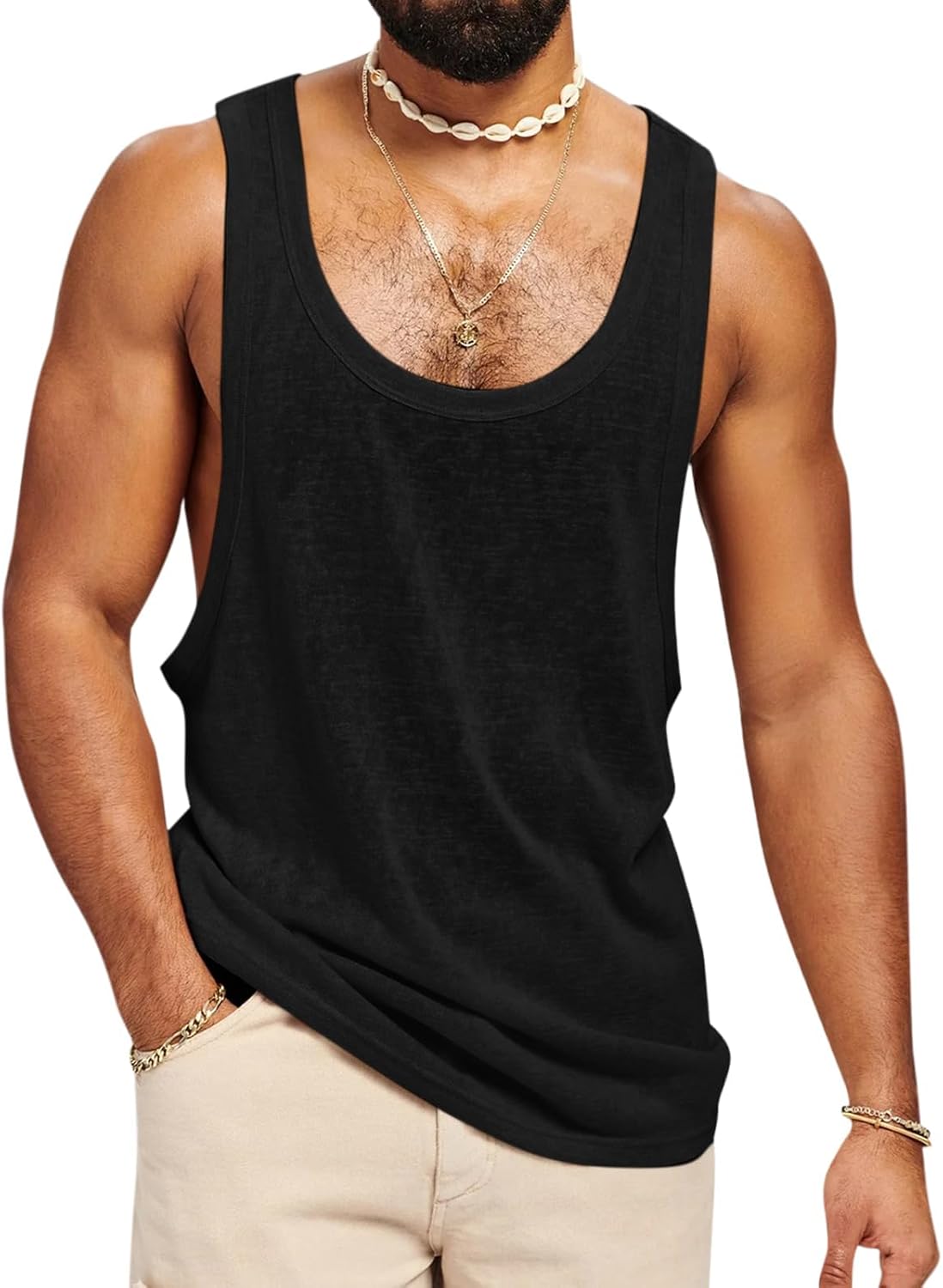 Herren Muskelshirt aus Baumwolle für Fitness und Training