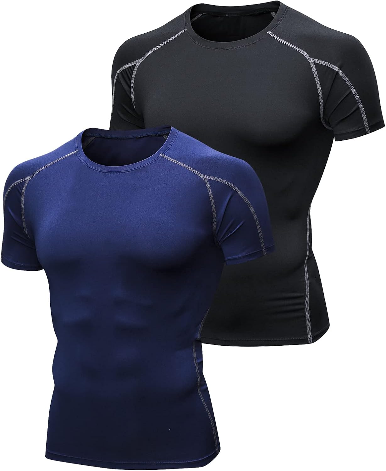 Kompressions-T-Shirts für Männer – 2er Set Kurzarm-Laufshirts