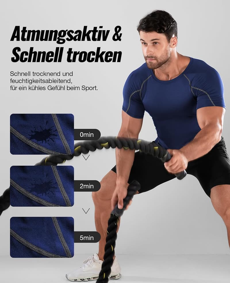 Kompressions-T-Shirts für Männer – 2er Set Kurzarm-Laufshirts