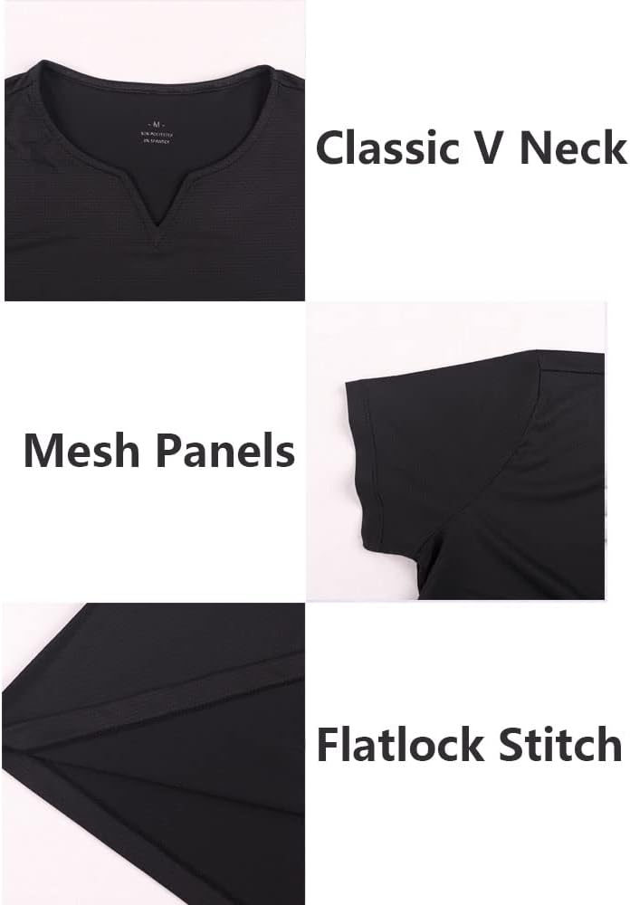 Herren Mesh T-Shirt mit V-Ausschnitt für Fitness und Bodybuilding