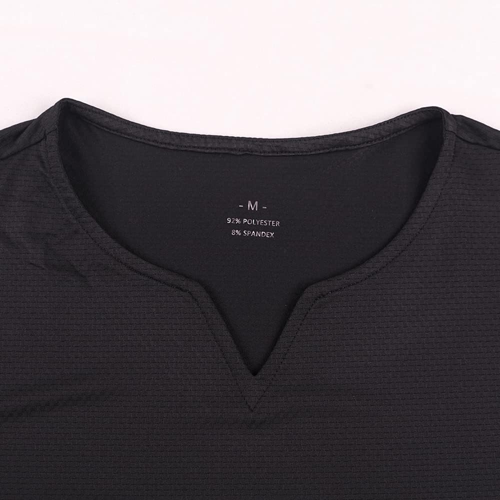 Herren Mesh T-Shirt mit V-Ausschnitt für Fitness und Bodybuilding