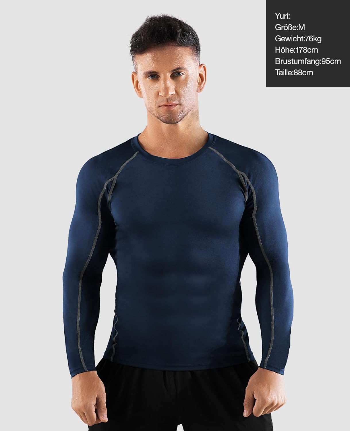 Atmungsaktive Langarm-Kompressionsshirts für Männer - 2er Set