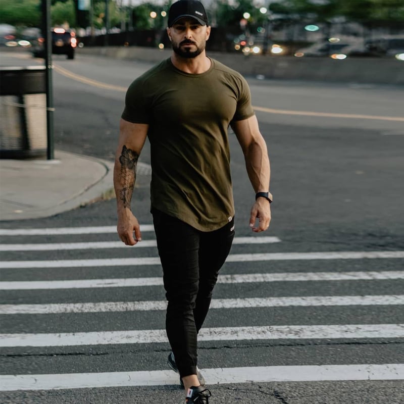 Slim-Fit Fitness T-Shirts für Herren im 2er Pack aus Baumwolle