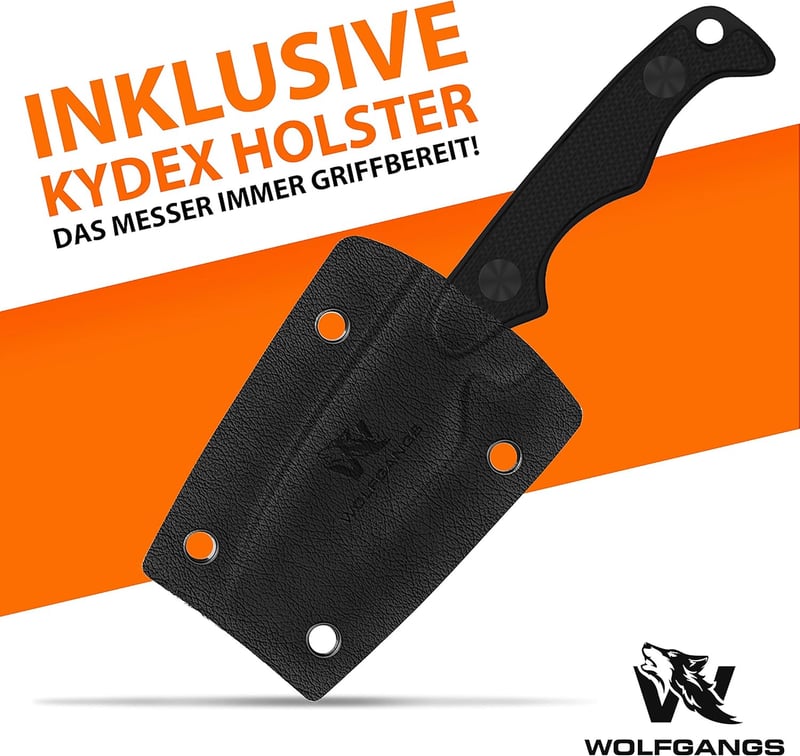 Wolfgangs CITO Mini Tactical Neck Knife mit Kydex-Scheide - Schwarz
