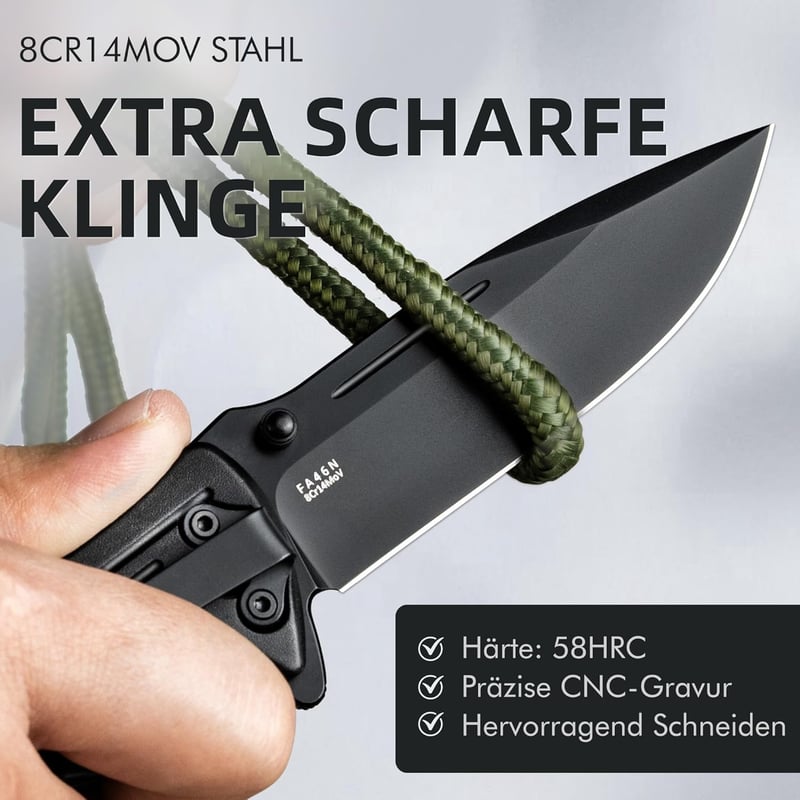 NedFoss FA46N Rettungsmesser mit Gurtschneider und Glasbrecher