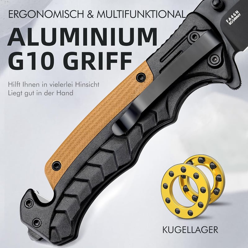 NedFoss FA46N Rettungsmesser mit Gurtschneider und Glasbrecher
