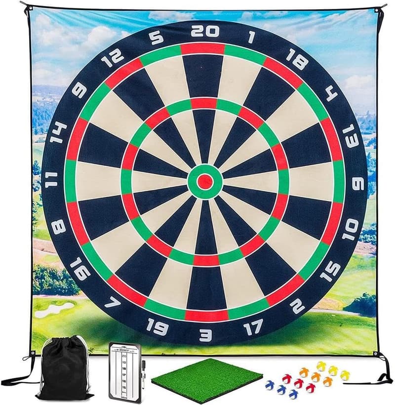 Golf Chipping Spielset mit haftenden Bällen und Darts für drinnen und draußen