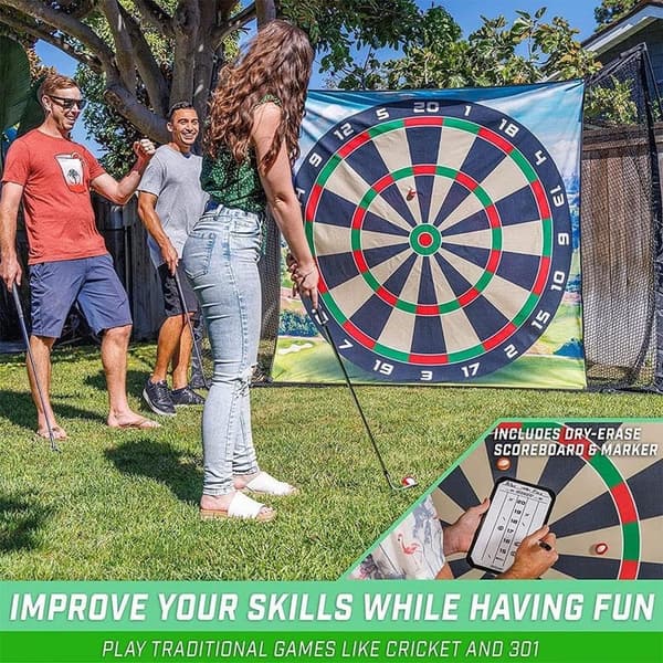 Golf Chipping Spielset mit haftenden Bällen und Darts für drinnen und draußen