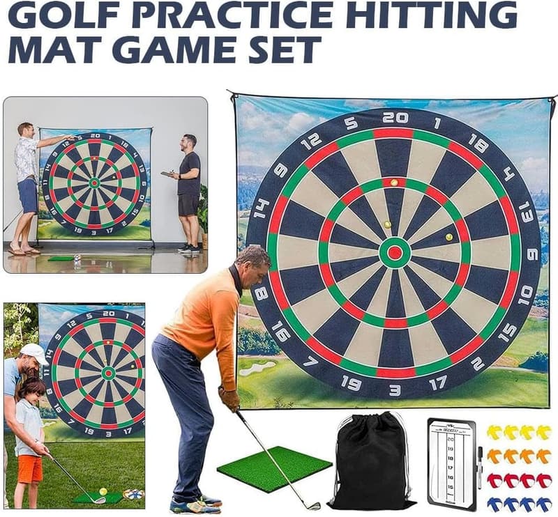 Golf Chipping Spielset mit haftenden Bällen und Darts für drinnen und draußen