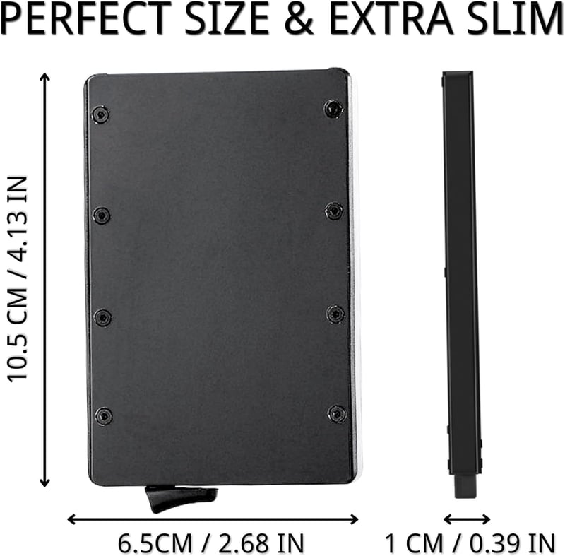 Slim Wallet für Herren – Minimalistischer Metall-Kartenhalter schwarz