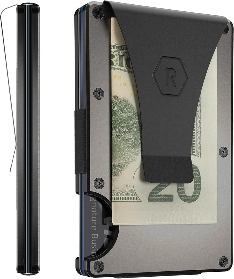 Slim RFID Geldbörse für Herren – Minimalistischer Kartenhalter in Gunmetal