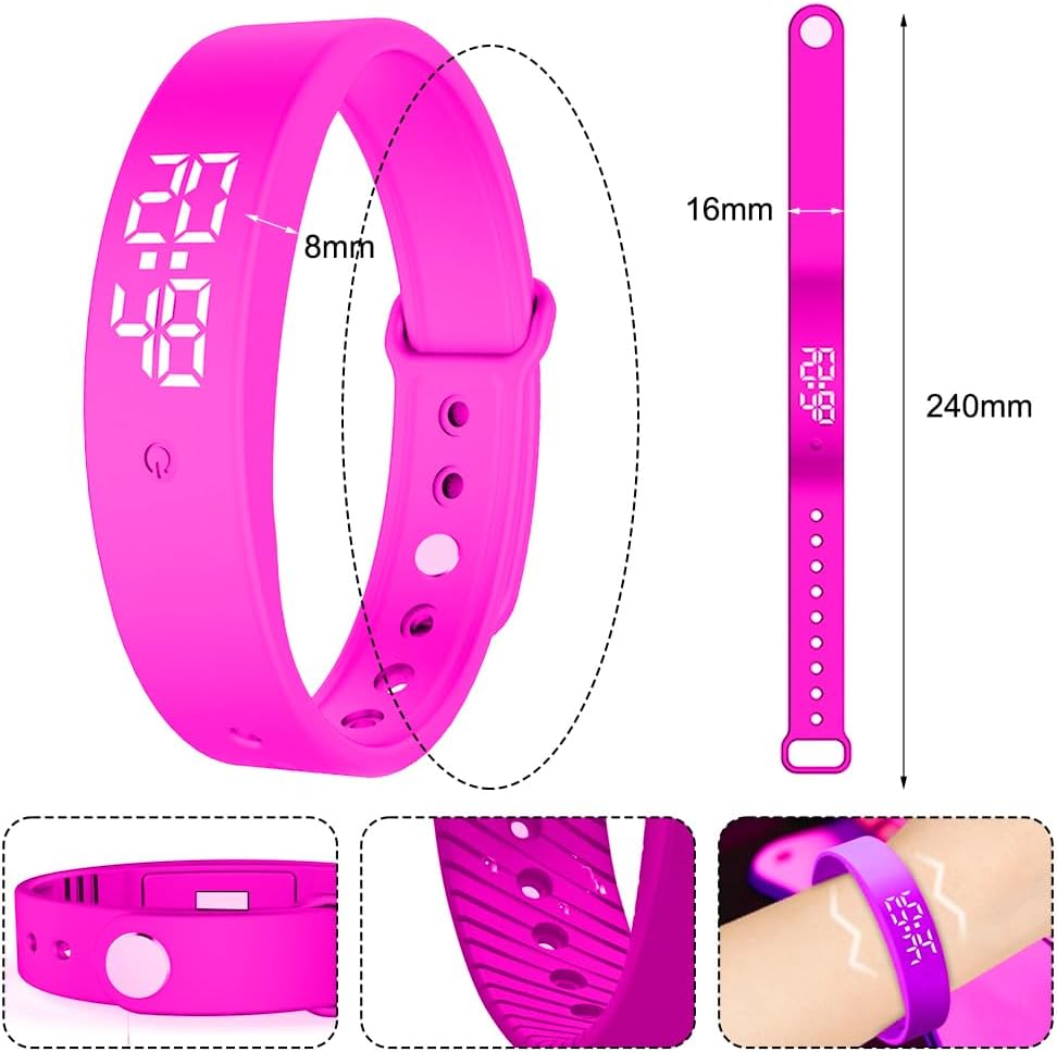 Vibrationswecker-Armband für Erwachsene mit 10 Alarmen und Timer