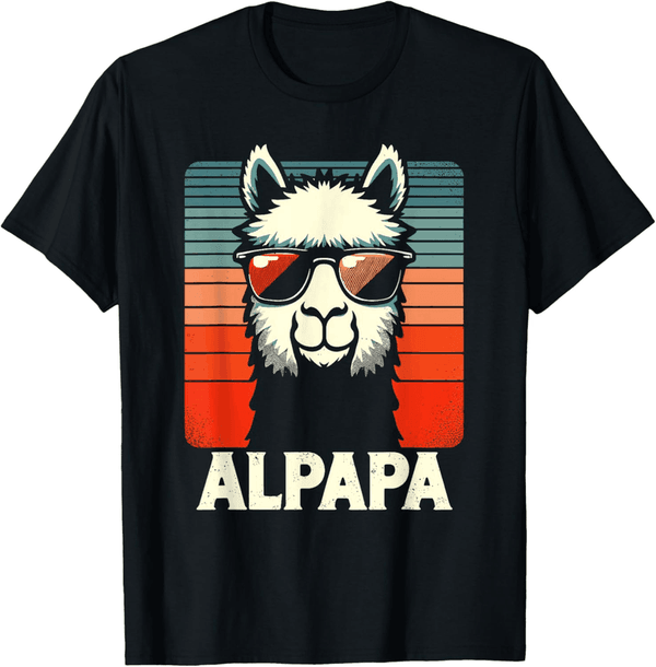 Vatertag T-Shirt für frischgebackene Väter mit Alpaka-Motiv