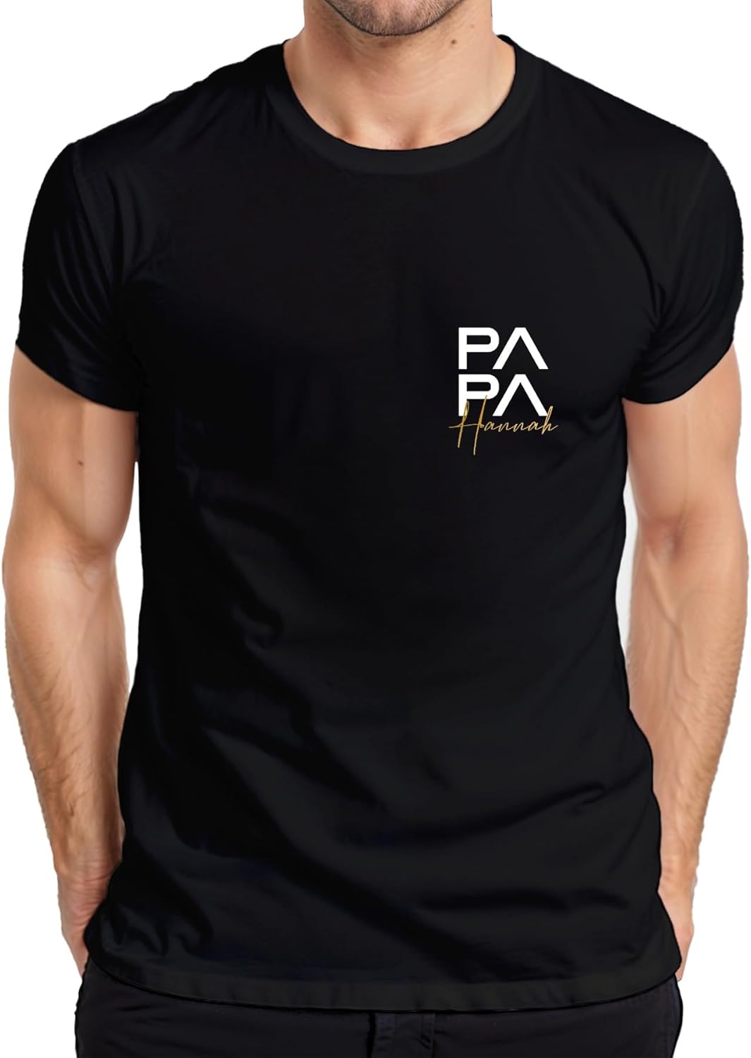 Personalisierbares Herren T-Shirt für werdende Väter - Schwarz