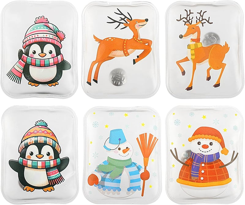 Wiederverwendbare Taschenwärmer für Kinder - 6er Set im Winterdesign