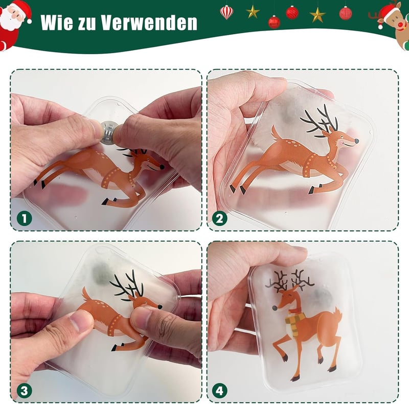 Wiederverwendbare Taschenwärmer für Kinder - 6er Set im Winterdesign