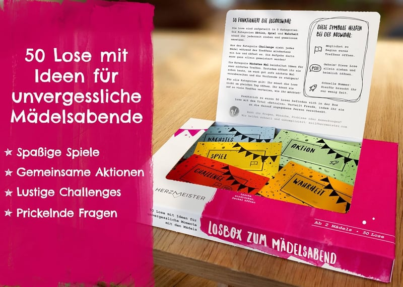 Mädelsabend Losbox - 50 Ideen für Spaß & unvergessliche Momente
