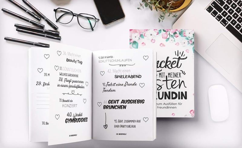 Bucket List Journal für beste Freundinnen – persönliches Tagebuch zum Eintragen