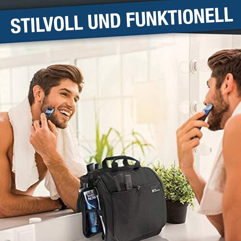 Designer Kulturbeutel zum Aufhängen für Damen und Herren mit Haken