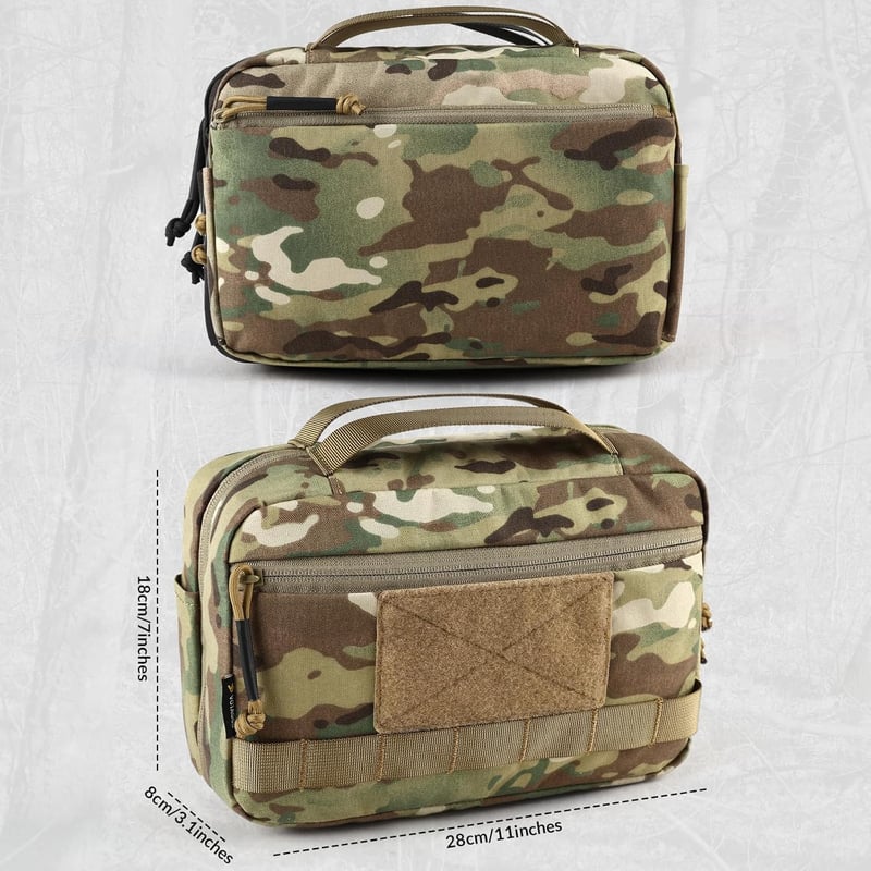 Taktischer Kulturbeutel für Herren, Molle Kosmetiktasche mit Doppelreißverschluss